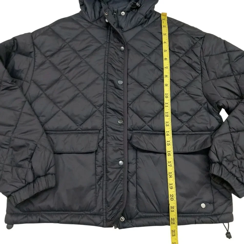 Bearpaw Outdoors Black Diamond Quilted Hooded Jacket Womens Small Lighweight